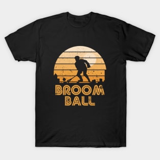 Retro Sunset Broomball T-Shirt